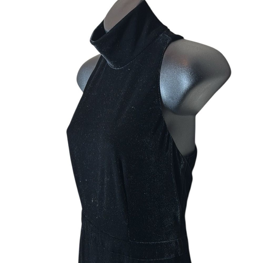REISS women’s dori velvet jumpsuit 2 open back high neck quiet luxury black - Picture 3 of 14